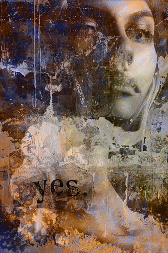 Optimisme -Urban Collage - Oranje - The Street Art Collage Collectie