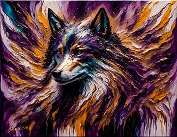Abstracte wolvenkunst 9 van Johanna's Art