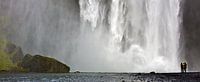 Panorama onderkant Skógafoss waterval te IJsland van Anton de Zeeuw thumbnail