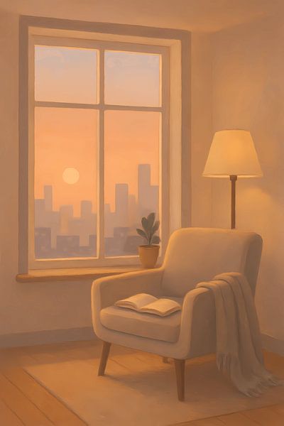 Warm Sunset Reading Nook by Avinigav
