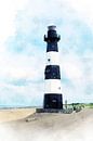Watercolour image of the Breskens lighthouse, Zeeuws-Vlaanderen. by Danny de Klerk thumbnail