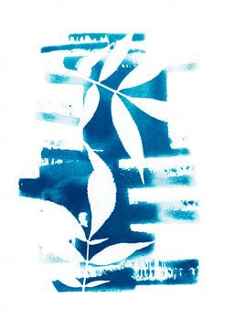 Blaue Blätter & Streifen von Lies Praet