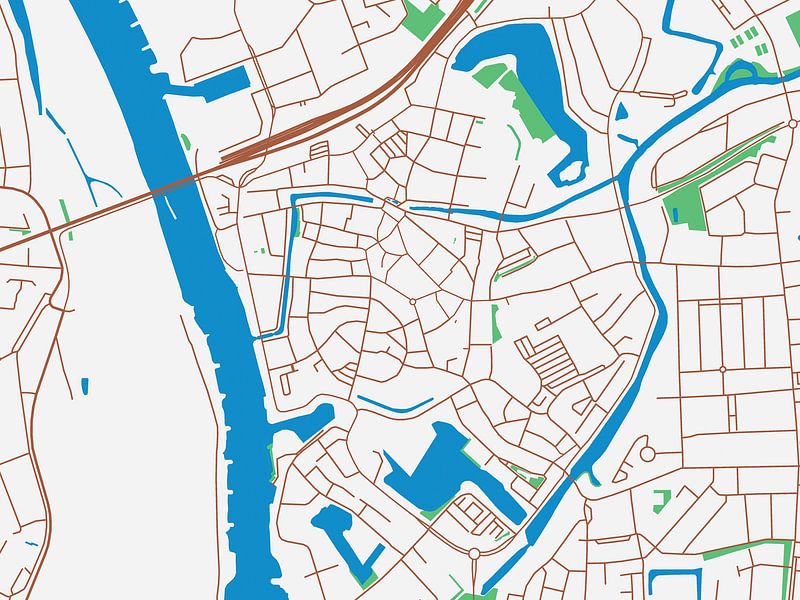 Kaart van Zutphen Centrum in de stijl Urban Ivory van Map Art Studio op