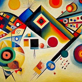 Modern kleurrijk abstract 4 van Leo Luijten