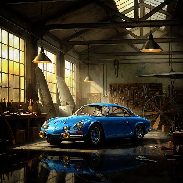 1973 Alpine Renault 1600 in oude werkplaats van Jan Keteleer