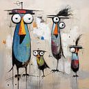 Speelse Vogels van Blikvanger Schilderijen thumbnail