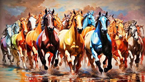 Race met wilde paarden