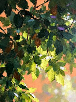 Leuchtender Wald auf Tangerine von Mad Dog Art