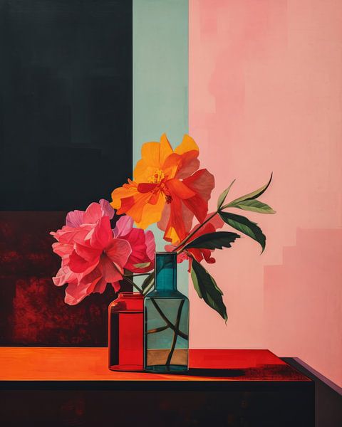 Fleurs colorées dans un vase par Studio Allee
