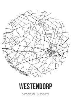 Westendorp (Gelderland) | Landkaart | Zwart-wit van MijnStadsPoster
