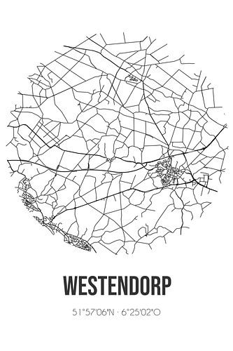 Westendorp (Gelderland) | Karte | Schwarz und Weiß