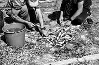 Vissers aan het werk | Ibiza | Spanje | zwart-wit | Reisfotografie van Monique Tekstra-van Lochem thumbnail