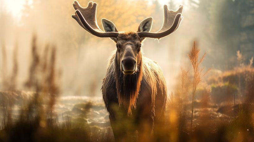 The Moose in the morning mist by ByNoukk