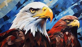 Abstract eagles panorama