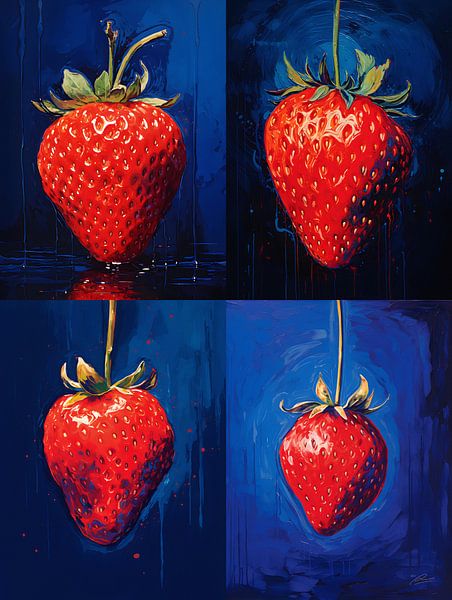 Four strawberries by Raymond Wijngaard