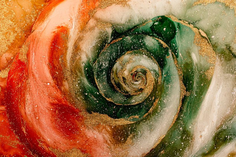 Bunte Spirale aus Naturmaterialien von Poster Art Shop