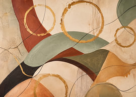 Abstract painting in earth tones "Circles"