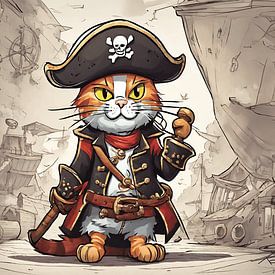 Cat pirate Redpaw by Sebastian Rohnacher