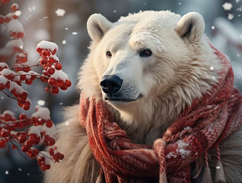 Noël avec l'ours polaire sur Eva Lee