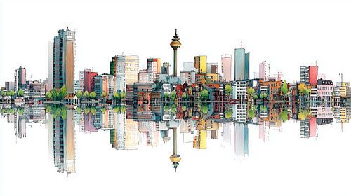 Dutch city - Reflection illustration
