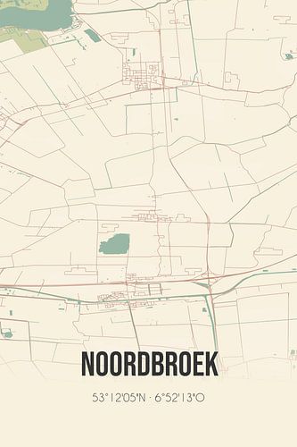 Alte Karte von Noordbroek (Groningen)