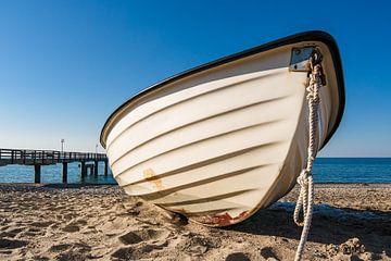 Fishing boat on the Baltic Sea coast in Rerik by Rico Ködder