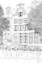 Tekening Herengracht 392 Amsterdam Portret Pentekening Lijntekening van Hendrik-Jan Kornelis thumbnail