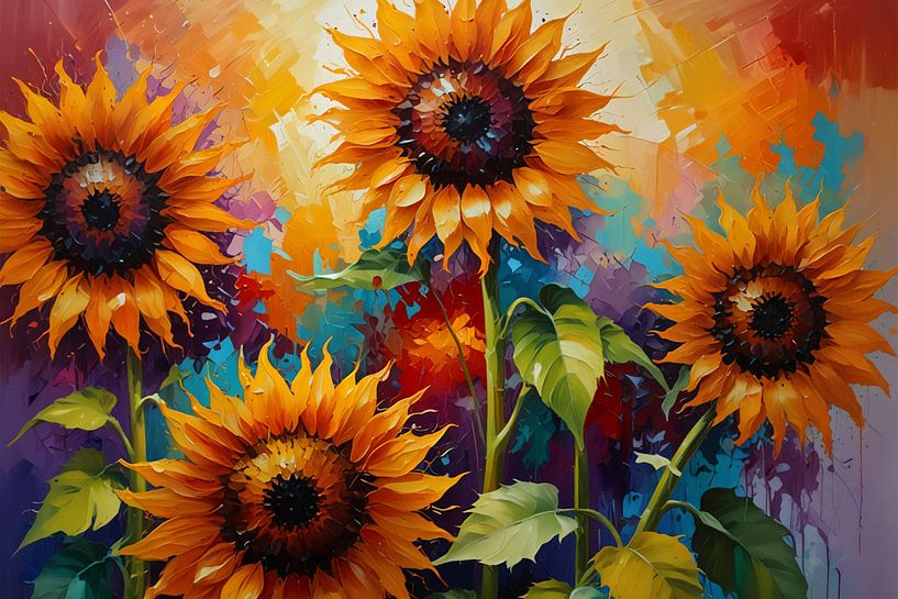 Abstrakte Sonnenblumen von Jan Bouma