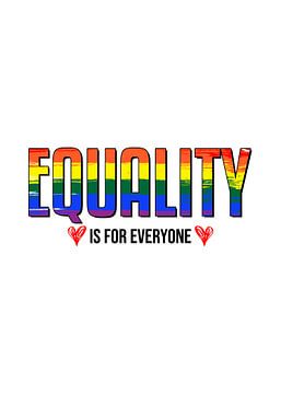 Gelijkheid voor iedereen - LGBTQ vlag Regenboog Solidariteit Wanddecoratie van Millennial Prints