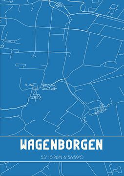 Blauwdruk | Landkaart | Wagenborgen (Groningen) van Rezona