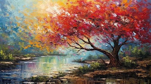 Pittoresk rivierlandschap