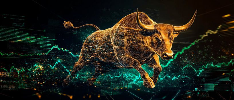 Digitaler Bulle mit Trendgrafik von Poster Art Shop