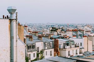 Zonsondergang over de daken van Montmartre, Parijs van Smollie Travel Photography