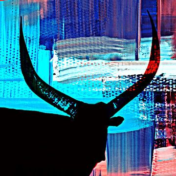 Ankole Watusi cattle mixed media by Werner Lehmann