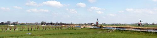 Paysage de polder avec des moulins à vent à Hoogmade