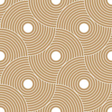 Retro Japans patroon. Abstracte geometrische illustratie in goud 8 van Dina Dankers
