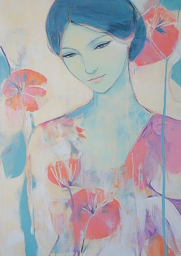 Femme aux fleurs sur Zen et Plus