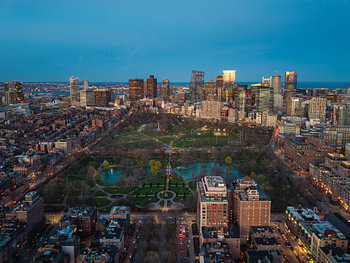 Boston Common at sunset