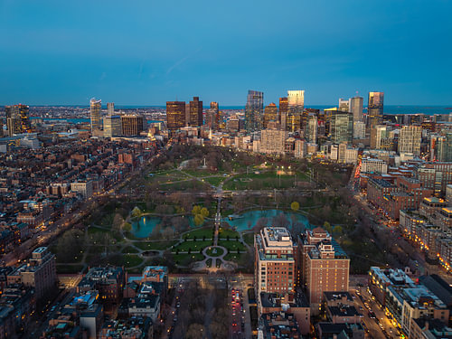 Boston Common at sunset