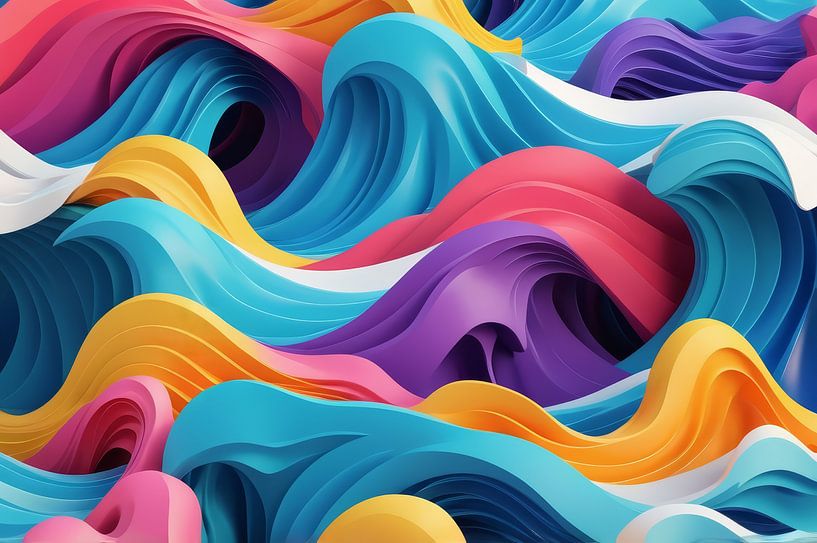 Fond de vagues océaniques abstraites et colorées par hisam colours