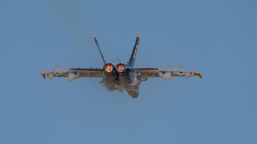 High speed pass of Blue Angels #6 during airshow. by Jaap van den Berg