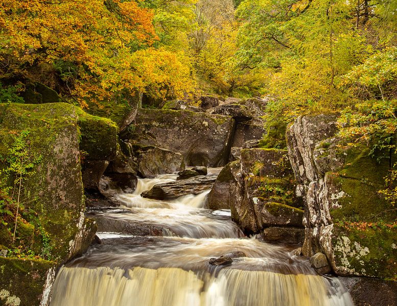 Waterfall in autumn by Irma Meijerman