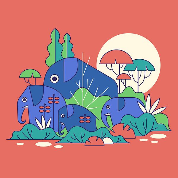 Minimal Wildlife Elefant von Rohan Dahotre