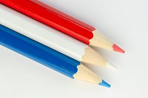 Collectie van bont gekleurde potloden als achtergrond