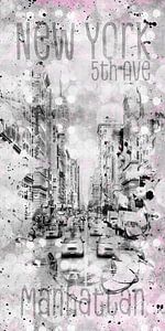 Graphic Art NEW YORK CITY 5th Avenue Traffic