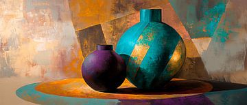 Abstracte vazen in levendige kleuren van Poster Art Shop