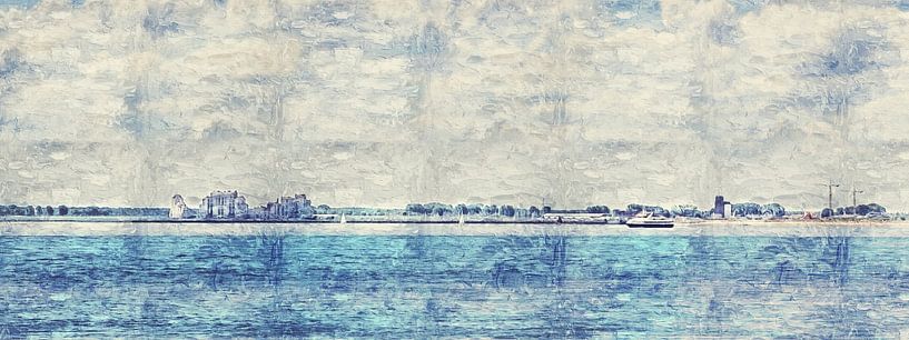 Panorama Breskens (Zélande) (peinture) par Art by Jeronimo