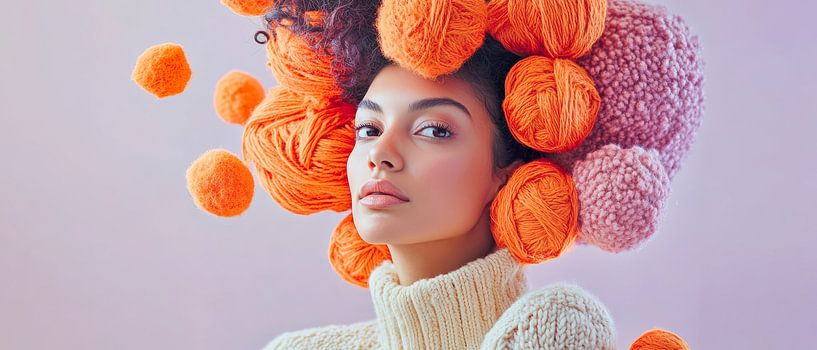 Wool hairstyle in pastel colours by Poster Art Shop