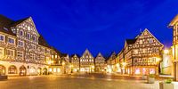 Marktplatz in der Stadt  Schorndorf am Abend von Werner Dieterich Miniaturansicht