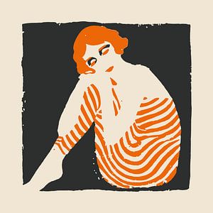 In Orange Stripe gefangene Stille